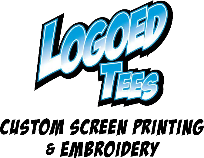 A green shirt with the words " logoed tees " on it.